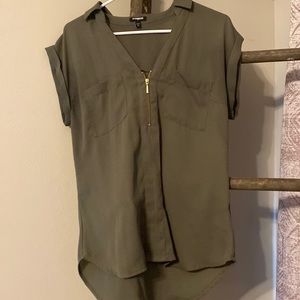 Medium olive green express blouse